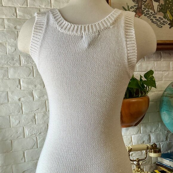 Vintage Y2K Wet Seal Sleeveless Cable Knit Mini Dress + Ribbon Bow Detail - Picture 7 of 11